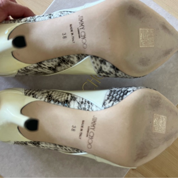 Jimmy Choo Ivory and Snakeskin Pattern Heels - Picture 5 of 7